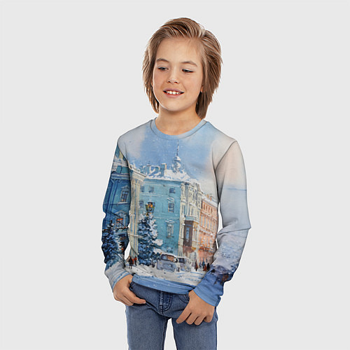 Детский лонгслив Зимний Питер / 3D-принт – фото 3