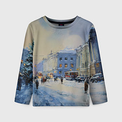 Лонгслив детский Зимний праздничный Питер, цвет: 3D-принт