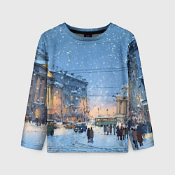 Лонгслив детский Снежный новогодний Питер, цвет: 3D-принт