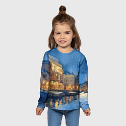 Лонгслив детский Новогодняя ночь Санкт-Петербурга, цвет: 3D-принт — фото 2