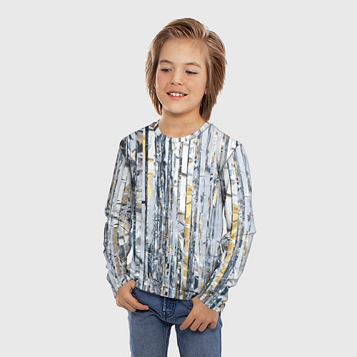 Детский лонгслив Новогодний дождик / 3D-принт – фото 3