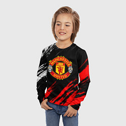 Лонгслив детский Манчестер Юнайтед x Ювентус краски, цвет: 3D-принт — фото 2