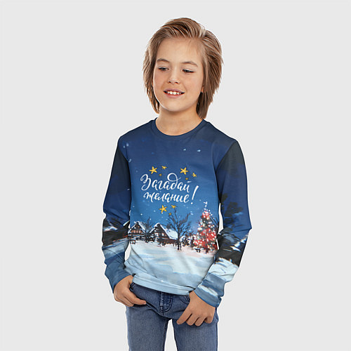Детский лонгслив Загадай желания перед Новым годом / 3D-принт – фото 3