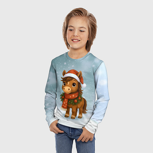 Детский лонгслив Милый конек / 3D-принт – фото 3