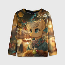 Лонгслив детский Милая лошадка под елочкой, цвет: 3D-принт