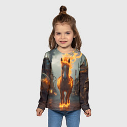 Лонгслив детский Стимпанк и огненная лошадь, цвет: 3D-принт — фото 2