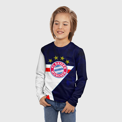 Детский лонгслив Бавария звезды геометрия / 3D-принт – фото 3