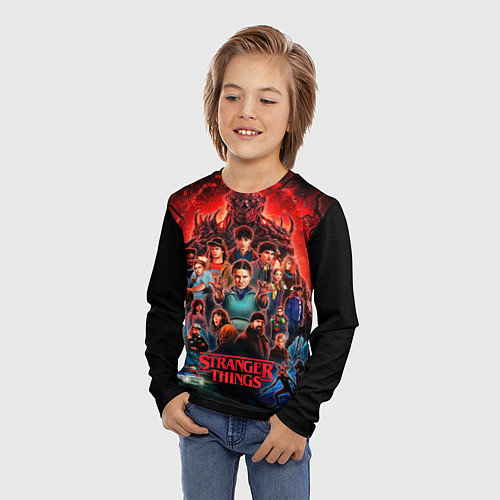 Детский лонгслив Все герои Загадочные события финал / 3D-принт – фото 3