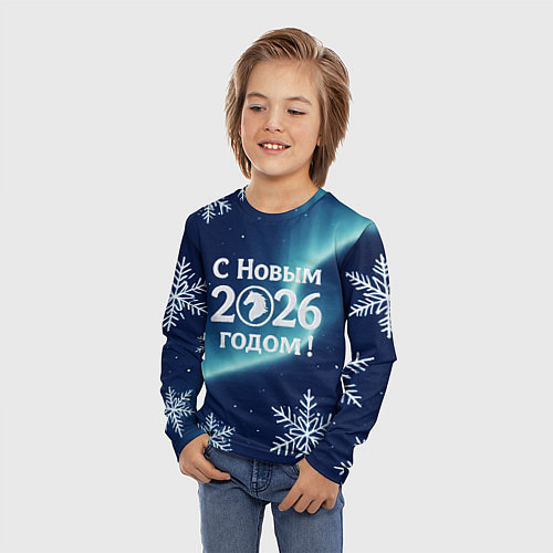 Детский лонгслив С Новым 2026 годом / 3D-принт – фото 3