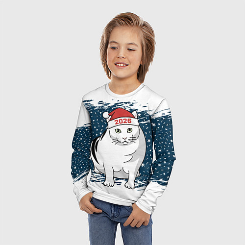 Детский лонгслив Кот Бендер - 2026 / 3D-принт – фото 3