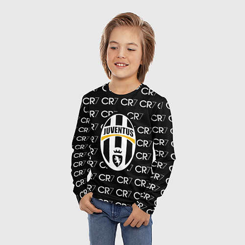 Детский лонгслив Juventus sport pattern / 3D-принт – фото 3
