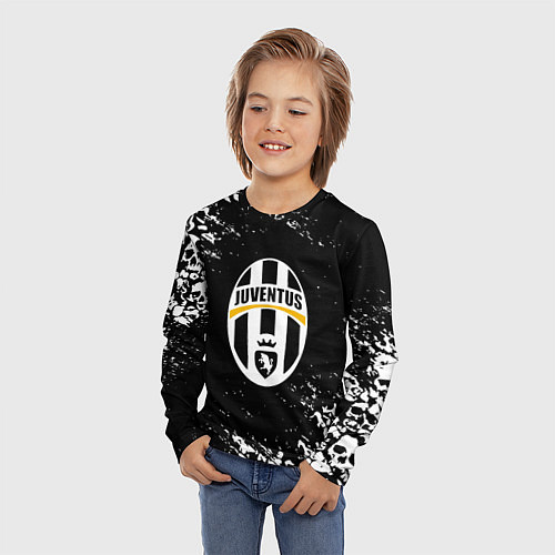Детский лонгслив Ювентус черепа краски / 3D-принт – фото 3