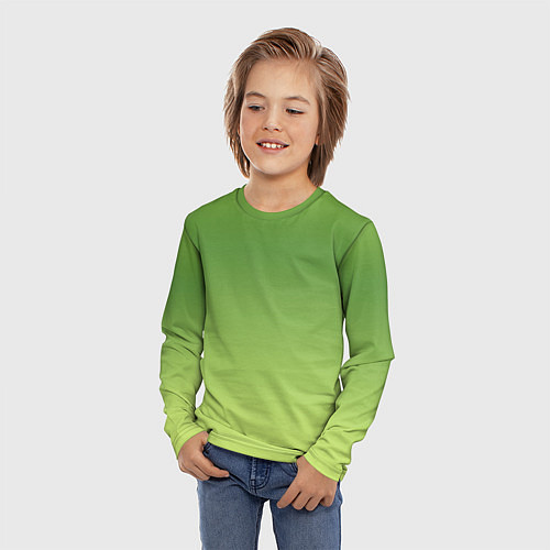 Детский лонгслив Color green yellow / 3D-принт – фото 3