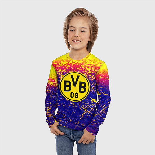Детский лонгслив Borussia краски / 3D-принт – фото 3