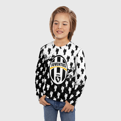 Детский лонгслив Ювентус люди краски / 3D-принт – фото 3