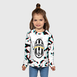 Лонгслив детский Ювентус геометрия глитч, цвет: 3D-принт — фото 2