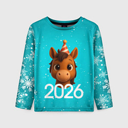 Лонгслив детский Голова лошадки, цвет: 3D-принт