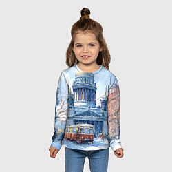 Лонгслив детский Снежный Санкт-Петербург, цвет: 3D-принт — фото 2