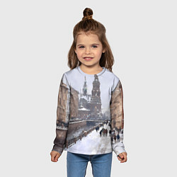 Лонгслив детский Санкт-Петербург зима, цвет: 3D-принт — фото 2