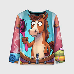 Лонгслив детский Лошадка с расческой, цвет: 3D-принт