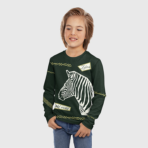 Детский лонгслив Зебра-коллаж / 3D-принт – фото 3