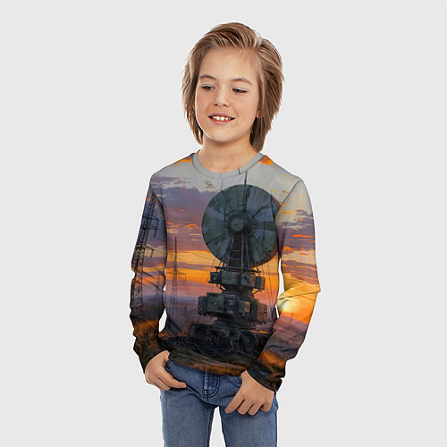 Детский лонгслив Радиоэфир на закате / 3D-принт – фото 3