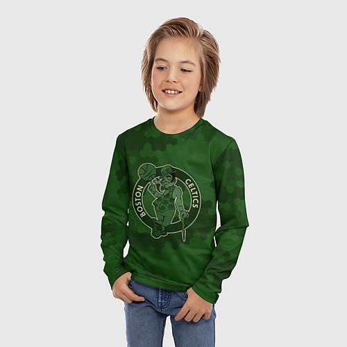 Детский лонгслив NBA Celtics camo / 3D-принт – фото 3