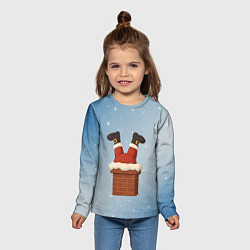 Лонгслив детский Санта торчит из трубы, цвет: 3D-принт — фото 2