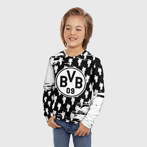 Детский лонгслив Borussia люди краски / 3D-принт – фото 3