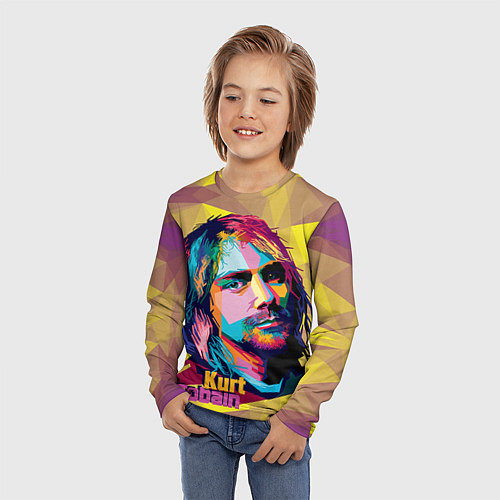 Детский лонгслив Kurt Cobain: Abstraction / 3D-принт – фото 3