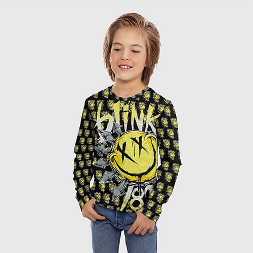 Детский лонгслив Blink-182: Smile / 3D-принт – фото 3