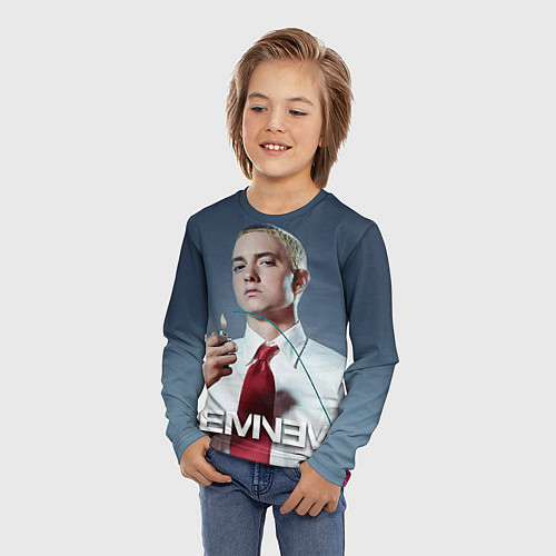 Детский лонгслив Eminem Fire / 3D-принт – фото 3