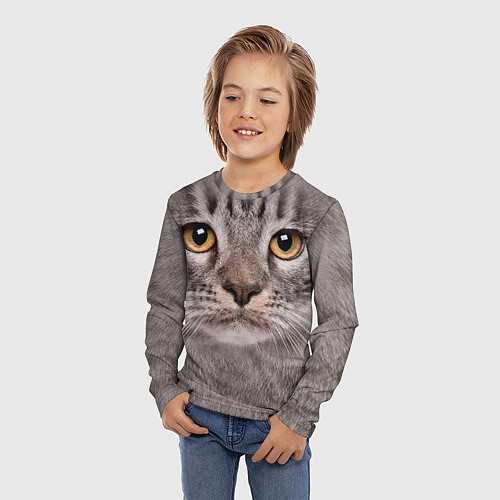 Детский лонгслив Котик / 3D-принт – фото 3