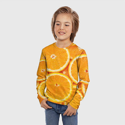 Детский лонгслив Апельсинчик / 3D-принт – фото 3