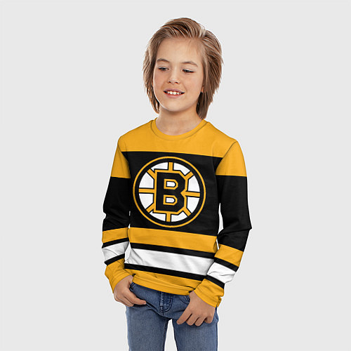 Детский лонгслив Boston Bruins / 3D-принт – фото 3