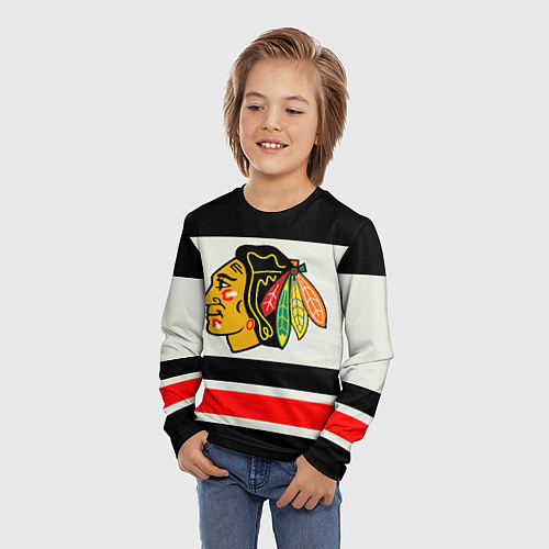 Детский лонгслив Chicago Blackhawks / 3D-принт – фото 3
