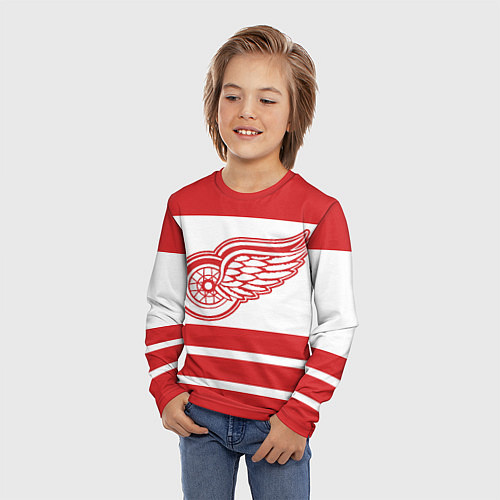 Детский лонгслив Detroit Red Wings / 3D-принт – фото 3