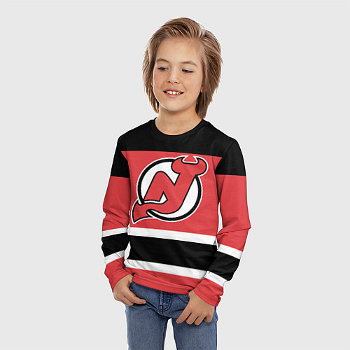 Детский лонгслив New Jersey Devils / 3D-принт – фото 3