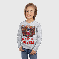 Лонгслив детский Bear: Made in Russia, цвет: 3D-принт — фото 2