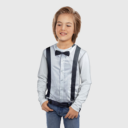 Детский лонгслив Рубашка с подтяжками / 3D-принт – фото 3