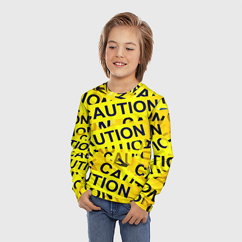 Детский лонгслив Caution / 3D-принт – фото 3