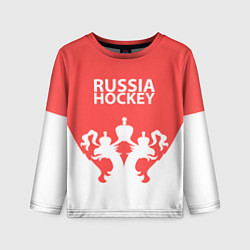 Лонгслив детский Russia Hockey, цвет: 3D-принт