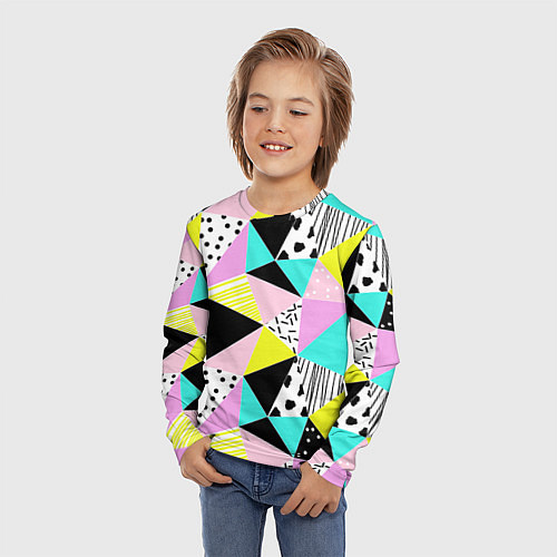 Детский лонгслив Треугольнички / 3D-принт – фото 3