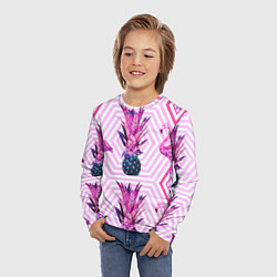 Лонгслив детский Ананасы 12, цвет: 3D-принт — фото 2