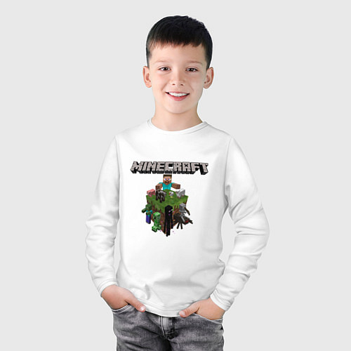 Детский лонгслив Minecraft Units / Белый – фото 3