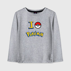 Лонгслив хлопковый детский Покемон I love pokemon, цвет: меланж