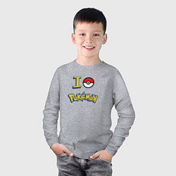 Лонгслив хлопковый детский Покемон I love pokemon, цвет: меланж — фото 2