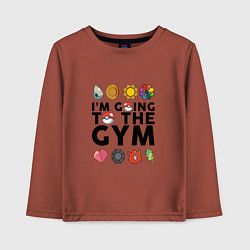 Лонгслив хлопковый детский Pokemon Im going to the gym (black), цвет: кирпичный