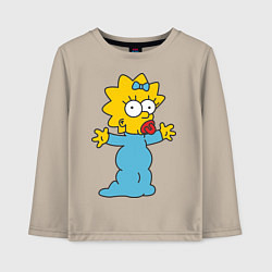 Лонгслив хлопковый детский Maggie Simpson, цвет: миндальный