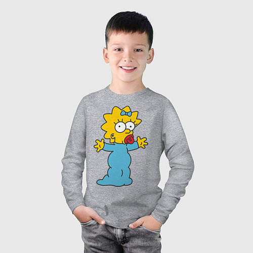 Детский лонгслив Maggie Simpson / Меланж – фото 3